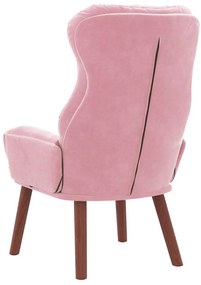 Poltrona Relaxante em Veludo Rosa