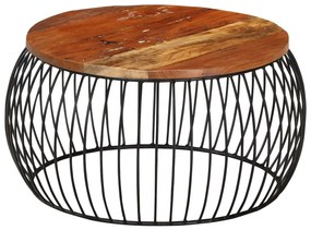 Mesa de centro Ø68 cm madeira recuperada maciça