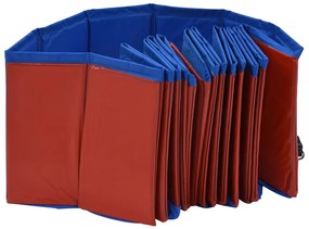 Piscina para cães dobrável 160x30 cm PVC vermelho