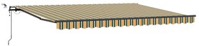Toldo Retrátil Automático com LED Verde e Amarelo 450x300 cm