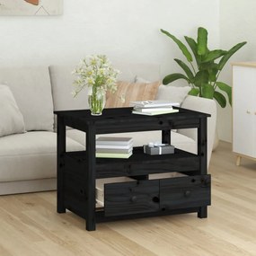 Mesa de centro 71x49x55 cm pinho maciço preto