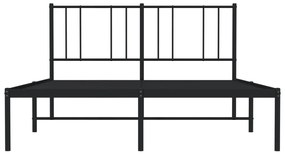 Estrutura de cama com cabeceira 140x200 cm metal preto