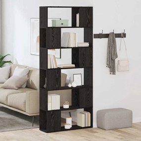 Estante de Livros vidaXL Carvalho Preto 80x24x186 cm Madeira Engenharia