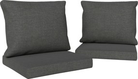 Outsunny Conjunto de 4 almofadas para cadeira de exterior, almofadas de jardim, capas removíveis e laváveis, para exterior, cinza escuro | Aosom Portugal
