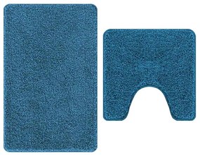 Conjunto de Tapetes de Banho de 2 Peças vidaXL Azul Polipropileno Anti