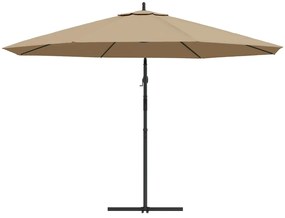 Guarda-sol cantilever c/ poste alumínio 350cm cinza-acastanhado