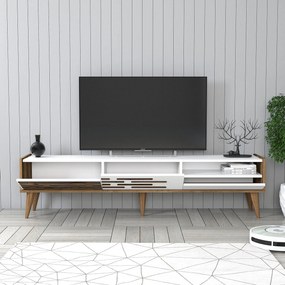 Conjunto de Mobiliário de Sala Valensiya – Nogueira/Branco – Várias Di