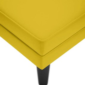 Chaise lounge c/almofada/apoio de braços direito veludo amarelo
