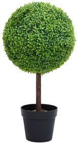 Planta artificial buxo em forma de esfera com vaso 50 cm verde