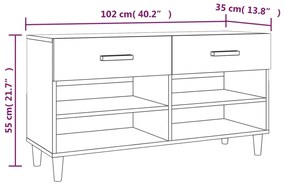 Sapateira 102x35x55 cm derivados de madeira branco