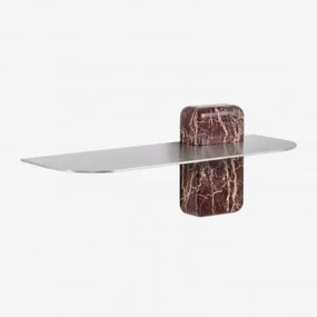 Pack De 2 Prateleiras De Parede Em Aço Inoxidável E Pedra Natural Serbian Mármore Vermelho Cherry Gold & ↔︎ 45 Cm - Sklum