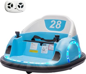 Carrinho de Choque Elétrico Infantil, 66,5 x 64,5 x 39 cm, Rotação de 360°, Azul