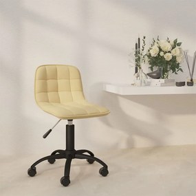 vidaXL Cadeira de jantar giratória veludo cor creme