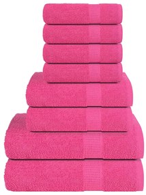 vidaXL 8pcs Conjunto toalhas banho 360 gsm 100% algodão rosa