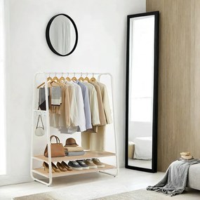 Guarda roupa com 2 prateleiras 45 x 100 x 160 cm branco e cor carvalho