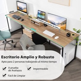 Mesa de computador em forma de L Mesa de canto reversível com orifícios para cabos para escritório em casa 150 x 150 x 150 x 74 cm Natural