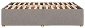 Cama sem colchão 160x200 cm tecido castanho-acinzentado