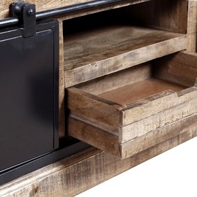Móvel TV 2 portas deslizantes, mangueira maciça, 110x30x45 cm