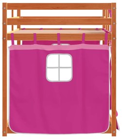 Beliche com cortinas 90x190 cm madeira de pinho maciça rosa