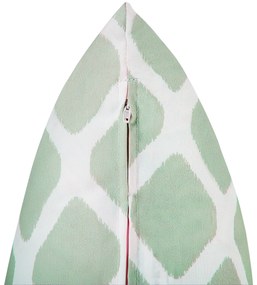 Conjunto de 2 almofadas de jardim em poliéster verde menta e branco 40 x 40 cm KALAMOS Beliani