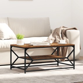 Mesa de Centro vidaXL com Prateleira em Madeira Antiga 90x50x40 cm em Madeira de Engenharia