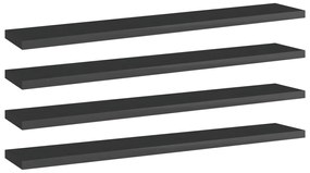 vidaXL Prateleiras para estante 4 pcs 60x10x1,5cm contraplacado preto