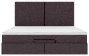 Estrutura de cama otomana com colchão 180x200cm castanho escuro