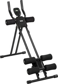 SPORTNOW Aparelho Abdominal Dobrável com Ecrã LCD, Trilho Duplo, Espuma de PVC, Estrutura em Aço, 92x41x83cm, Preto | Aosom Portugal
