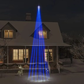 343532 vidaXL Árvore de Natal mastro de bandeira 1134 LEDs 800 cm azul