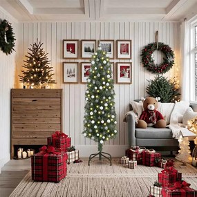 vidaXL Árvore de Natal Artificial Verde 180 cm PVC e Aço e Plástico