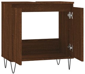 Armário casa banho 58x33x60 cm deriv. madeira carvalho castanho