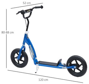 Trotinete para Crianças acima de 5 anos Scooter de 2 Rodas Grandes de 12 Polegadas com Freio e Guidão Ajustável em Altura Carga Máx. 100kg 120x52x80-8