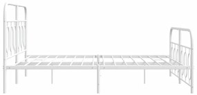 Estrutura de cama com cabeceira e pés 150x200 cm metal branco