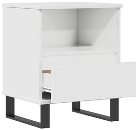 Mesa de cabeceira 40x35x50cm derivados madeira branco brilhante