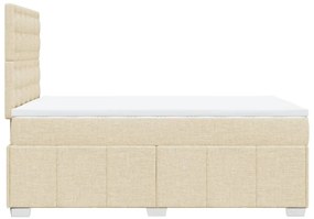 Cama com molas/colchão 120x200 cm tecido cor creme