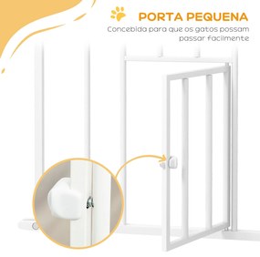 PawHut Barreira de Segurança para Cães com Porta Pequena Barreira para