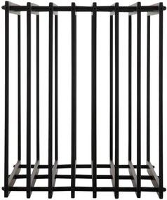 Suporte para lenha Irving em aço inoxidável 50 x 100 x 40 cm Preto