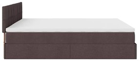 Estrutura de cama otomana com colchão 180x200cm castanho escuro