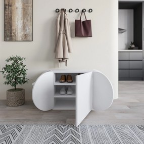 Cabide de Parede Berlin BA – Nogueira e Branco – 120x200x35 cm