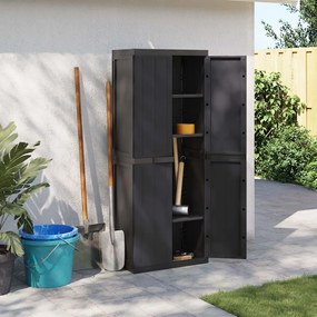 Móvel de arrumação para exterior 65x37x165 PP preto