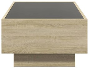 Mesa de centro c/ LEDs 90x50x30 cm derivados de madeira