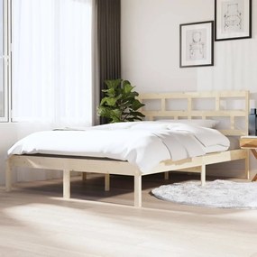 3101193 vidaXL Estrutura de cama dupla 135x190 cm madeira maciça