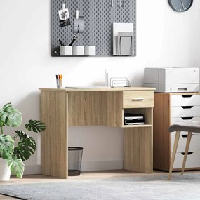 vidaXL Secretária com Armazenamento Carvalho de Sonoma 90x49.5x75 cm Madeira engenheirada