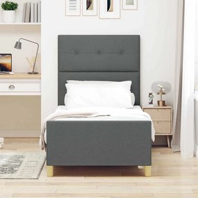 Cama vidaXL Cinza Escuro 90x200 cm Tecido