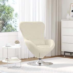 Cadeira Ovo vidaXL Veludo Creme