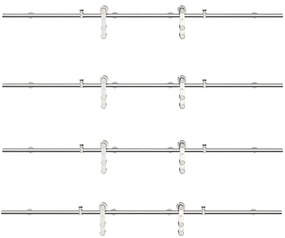 Kit ferragens p/ porta deslizante 366cm aço inoxidável prateado