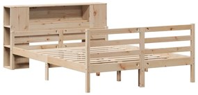 Cama com estante sem colchão 150x200 cm pinho maciço