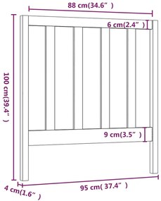 Cabeceira de cama 95x4x100 cm pinho maciço castanho mel