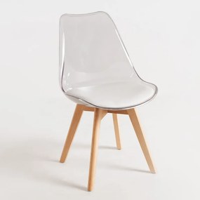 Cadeira Synk Transparente Assento - Branco