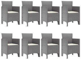 Conjunto de Jantar ao Ar Livre 9 pcs Branco 250 x 100 x 73 cm